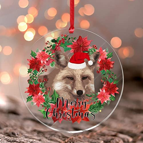 Animal Woodland Babys erstes Weihnachten Ornament Bauernhof Tier Niedlich Haustier Runder Weihnachtsbaum Ornament Hundeliebhaber Geschenke Acryl Individuelle Weihnachtskugel für Inneneinrichtung