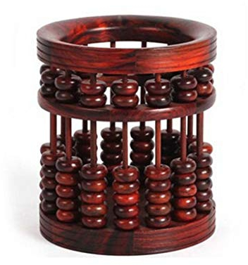 RSLEE Pen Pencil Pot Holder Abacus-shaped Storage Pen Holder, Office Multifunctional Office Creative Pen Holder, The Best Gift For Friends (Redwood) Pencil Pot Desktop Organiser
