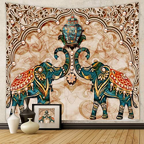 Wandteppich Elefant, Wandteppich Aesthetic Böhmen, Tapisserie Nordic Wandbehang für Wohnzimmer, Schlafzimmer, Wohnheim, Kinderzimmer, 3D Heimdekoration Wandtücher 130 x 150 cm