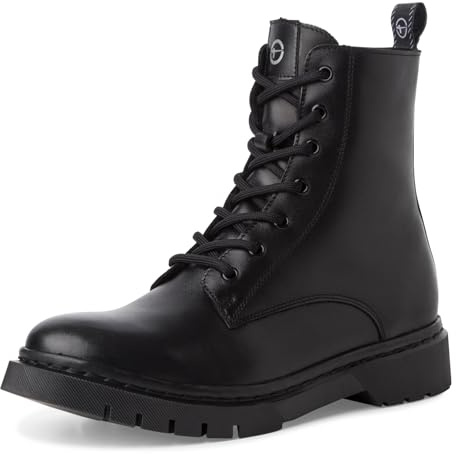Tamaris Women Combat Boots, Ladies Ankle Boots,Removable Insole,Warm Lined,Boots,Half Boots,Booties,lace-up Boots,Black,42 EU
