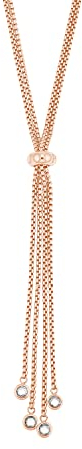 JOOP! Y-Collier Edelstahl Damen Halsschmuck, mit Zirkonia synth., 80 cm, Roséfarben, Kommt in Schmuck Geschenk Box, 2028366