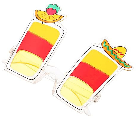 GALPADA Straw Hat Glasses Party Decorative Cocktail Glass Shaped Glasses Creative Eyeglasses Photo Props Funny Spectacles for Festival Halloween