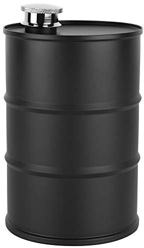 700Ml Beer Keg, Whiskey Decanter, Stainless Steel Beer Keg, for Bar Home Outdoor Travel with Sealed Lid(Black)