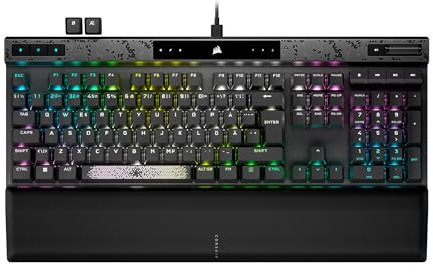 CORSAIR K70 MAX RGB Tastiera da Gioco Magnetico-Meccanica Cablato - Interruttore MGX con Attivazione Regolabile - Modalità Rapid Trigger - Tasti Doppio Colpo PBT - Layout QWERTY ND - Grigio Acciaio