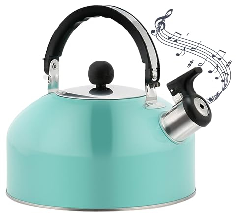Jorzer Camping Kettle Whistle Kettle Stovetop Kettles 3L Stove Top Wuttle Boiling Pot con Mango y Tetera de Acero Inoxidable de Viaje para la Estufa eléctrica Camp Camp Firen