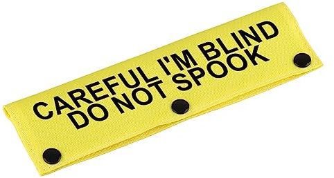 Visual Impairment Dog Leash Sleeve Careful I'm Blind Do Not Spook Dog Leash Wrap Sleeve Pet Birthday Gift for Pets(Careful I'm Blind-YE Sleeve)