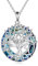 YFN Regalos de 60 cumpleaños para mujeres, collar de plata de ley con cristal azul, decoración de Navidad, regalos para madre y esposa, Plata esterlina