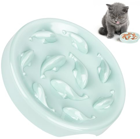 Gamelle anti-glouton pour chat - Gamelle anti-glouton - Antidérapante - Avec design labyrinthe pour une durée d'alimentation prolongée