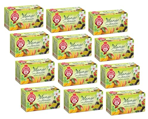 Pompadour® | Mix Frutta Mango e Olio Avocado | Infuso Mela, Mango, Olio Avocado, Ibisco Bianco - 12 x 20 Filtri (600 Gr) | Tisana Mango Avocado