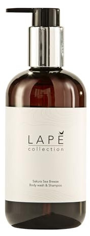 LAPE Earth Collection Sakura Sea Breeze Duschgel & Shampoo für Männer und Frauen, hautschonend, erfrischend und belebend 8 x 0,3 L Flasche, Earth Edition