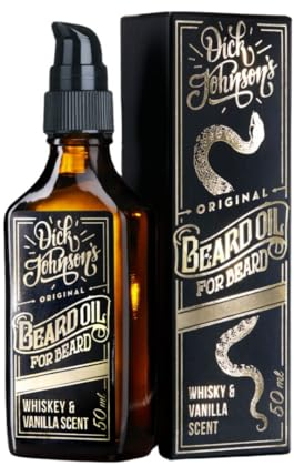 Dick Johnson Bartöl True Whiskey mit Bergamotte 50 ml – Bart Öl mit Arganöl, Mandelöl und Jojobaöl - Bartpflege Männer zur täglichen Anwendung & Bartwachstum – Geschenk für Männer – Made in Finnland