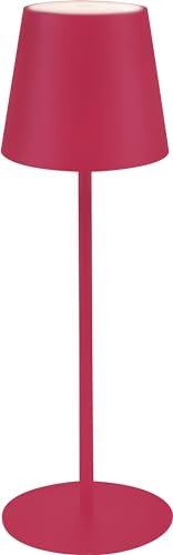 Majestic AGATA - Lampada da tavolo LED senza fili ricaricabile, Lunga durata, Dimmer Touch, Luce Calda-Naturale-Fredda, per interni ed esterni IP54, H37cm, Rosso