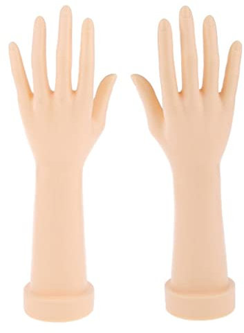 predolo Set von 2 Weiblichen Hand Schaufensterpuppen in Reinem Weiß, Haut, Lang