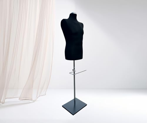 Generic LUSORIA Schneiderpuppe, Schneiderbüste männlich mit Hosenhalter schwarz/schwarzer Standfuß, H0GET9J90