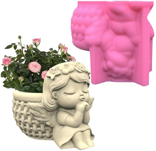 Aweisile Stampo Forma Silicone per Vaso di Fiori Vaso da Fiori in Calcestruzzo e Silicone Vaso Fiori Stampo in Cemento Stampo in Silicone per Piante Vaso di Fiori Stampo Epossidico per Artigianato
