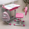 [en.casa] Kinderschreibtischset Sala Schülerschreibtisch 2-TLG. Jugendschreibtisch höhenverstellbar Kindertisch mit Stuhl neigbare Tischplatte Lerntisch mit Schublade Pink