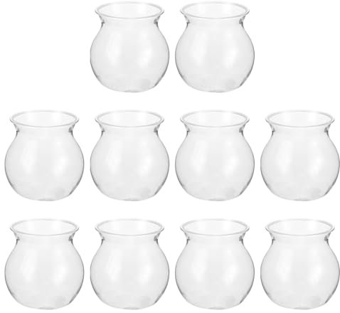 VANZACK Florero Jarrón de Jacinto Pequeño, 10 Unidades, Jarrón de Jacinto Transparente, Jarrón Decorativo para Decoración del Hogar, Sala de Estar, Boda, Decoración de Mesa, Centros de Mesa