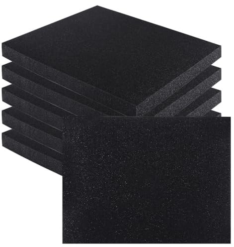 LDXDRU 6 Pack 40 x 30 x 3cm Polyurethane Foam Sheets, High Density Cushion Foam Inserts for Game & Tool Box Organization, Camera Storage