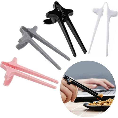 4 PCS Finger Chopsticks Snack Chopsticks Food Tong Clamps for Gamers Keep Hands Clean Working and Studying at Home