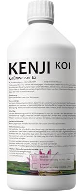 KENJI KOI Grünwasser Ex 5L für 100.000 Liter Teichwasser| Für klares Teichwasser | Teichpflege gegen Grünes Wasser & Algen | GrünwasserEx | Teichwasseraufbereiter für klares Wasser