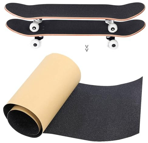 equlup Skateboard-Griffband-Blatt, 101 x 28 cm PVC Wasserdichter Rutschfester Longboard-Schleifpapier-Griffband-Aufkleber für Elektroroller-Fischbrett