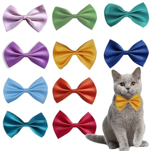 10 Katzenhalsbänder mit Schleife, Katzenhalsband aus Stoff