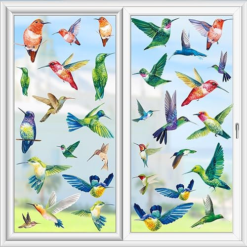 20 Stück Fensterbilder, 3D Sonnenfänger Fenster, Prisma Fensteraufkleber Regenbogen Folie PVC Selbstklebende Lichtfänger Deko Vögel Fenstersticker zum Vogelschutz für Glasscheiben