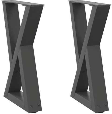 vidaXL Coffee Table Legs 2 pcs Anthracite 38x(42-43.3) cm Steel