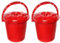 Best House | Plastic Bucket with Lid Handle | 15 Litres | RED | 2 Pcs | Household Bucket | Storage Buckets Bin Container, Multipurpose Use for Home, Garden and Workshops (Pack of 2)