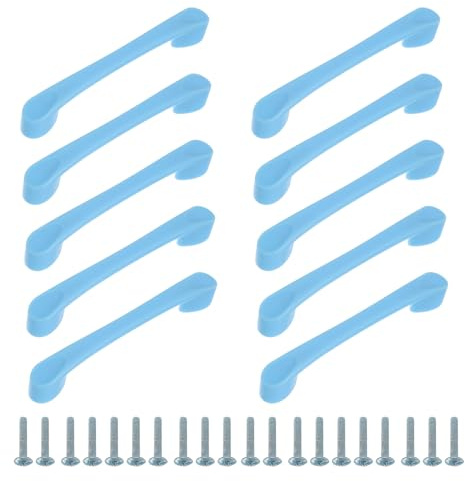 sourcing map 10 Pack Plastic Cartoon Drawer Pulls, 5 ABS Closet Wardrobe Door Handle Furniture Accessory for Home Kitchen Cupboard, Blue