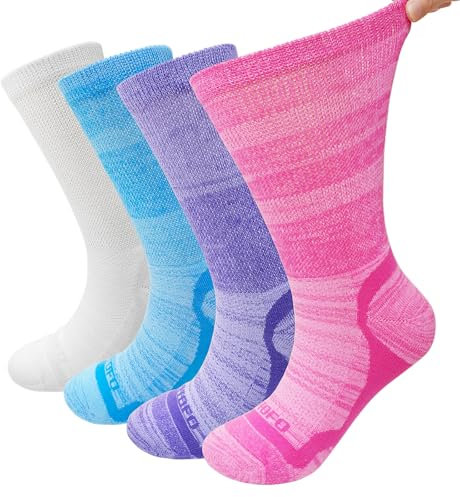 ZFSOCK Chaussettes Diabétiques Femme en Coton: Sans Elastique Sans Couture Non Comprimantes Amples Socquettes Coussin 4 Paires Mi-mollet Pour Enceintes et Aux Pieds Enflés, Multicolore 39-42