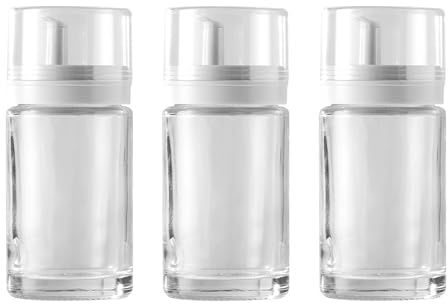 QINGZY 3 Stück Essig und Ölflaschen Set, 100ml Auslaufsichere Ölflaschen mit Tropffreiem Ausgießer, Kleine Glasflaschen für Küche, Haushalt, Grill und Picknick