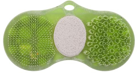 Mikikit Foot Scrubber for Shower with Pumice Stone - Silicone Feet Massage Mat with Suction Cups for Callus & Dead Skin Removal - Hands-Free Pedicure Cleaner for Bathroom Floor