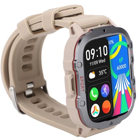 Yctze 30-m-Smartwatch mit 0,96-Zoll-TFT, High-Fidelity-Lautsprecher und über 100 Sportmodi für Aktive, (Beige)
