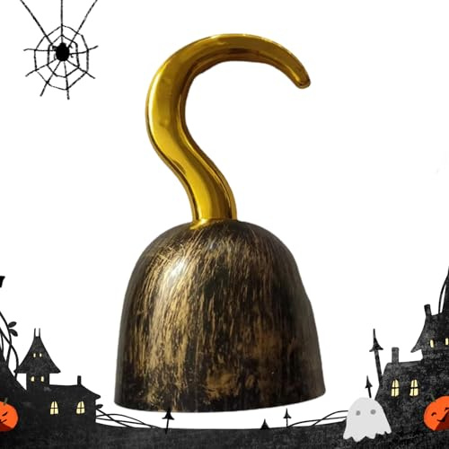 Generisch Piratenhaken – 7,48 Zoll, PP, Goldener Piratenhaken, Realistisches Design | Anziehzubehör, Cosplay-Requisite Für Kostümparty, Halloween, Kinder, Spaß Für Erwachsene