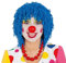 Faschingsperücke Clown Wolle blau