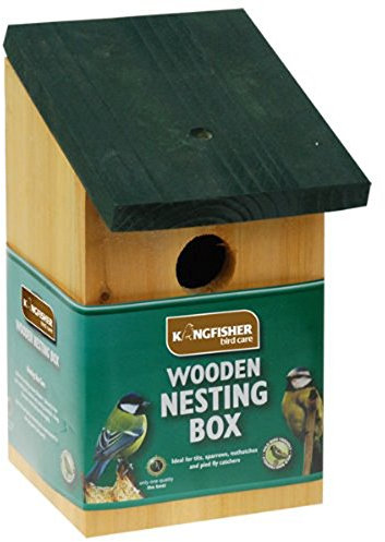 Kingfisher BF017 Wooden Bird Nesting Box - Black