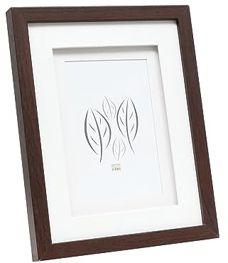 Deknudt Frames Bilderrahmen mit doppeltem Passepartout -Braun - S65KQ1 für Bildgröße 10x15cm - Bilderrahmen Holz MDF - Bilder aufhängen oder ausstellen