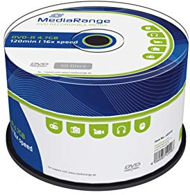 MediaRange DVD-R 4.7Gb|120Min 16x Speed, Cake 50