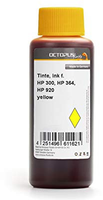 Octopus Nachfülltinte kompatibel für HP 300, HP 300XL, HP 364, 364 XL, 920, 920 XL Druckerpatronen, Tintenpatronen gelb dye, 500ml, kein OEM