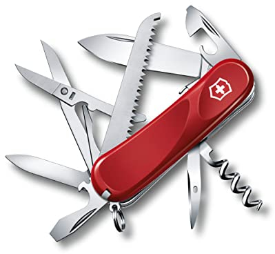 Victorinox Evolution 17 Couteau de Poche Suisse, Léger, Multitool, 15 Fonctions, Tire Bouchon, Lame, Ergonomic, Rouge