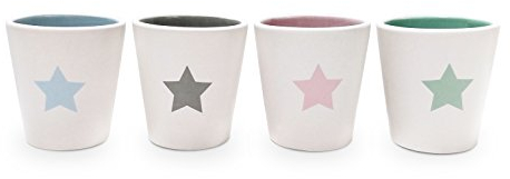 YOKO DESIGN 1404 Etoile Set de 4 Tazas Espresso cerámica Blanco 5,7 x 5,7 x 6,2 cm