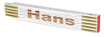 Zollstock mit Namens-Gravur zum auswählen - Name - Lasergravur - personalisiert - Geschenk - Mann - Vatertag - Geburtstag, Zollstöcke Namen:Hans