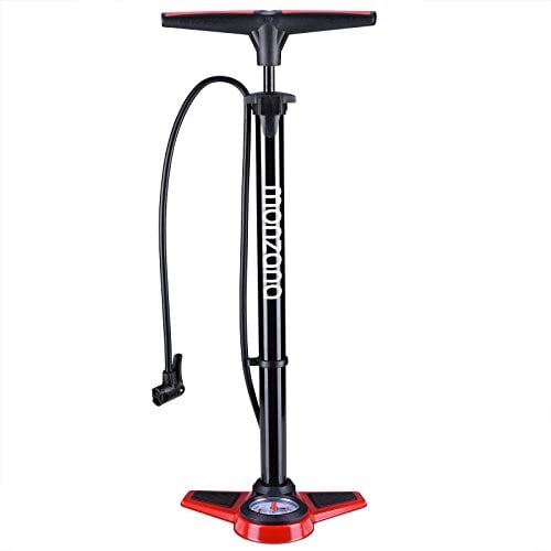 Monzana Standluftpumpe inkl 3 Zusatzadapter 100 cm Schlauch Luftpumpe bis 7 bar für Fahrrad Auto Luftmatratze Motorrad