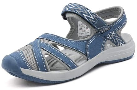 DREAM PAIRS Sandales de Sport pour Femmes Antidérapante Sandale de Extérieur Confortable et Pratique,Size 40.5,Bleu/Foncé,181103