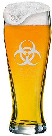 MeinGlas GmbH Weizenglas mit Gravur von [Name] + Logo | 0,5 Liter Weißbierglas Bayern mit Motiv (Corona) und einem Namen Ihrer Wahl als Gravur (Motiv 08)