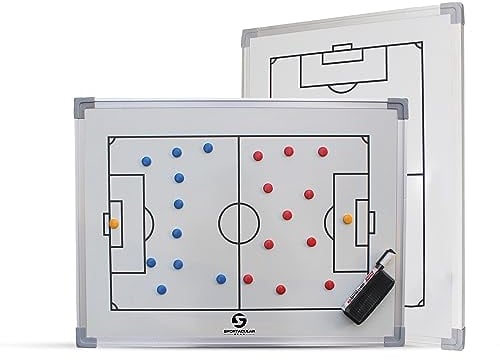 Sportacular Gear Taktiktafel Fußball inkl. Zubehör | Coachboard Professional | Stabiler Alu-Rahmen (45x30cm)