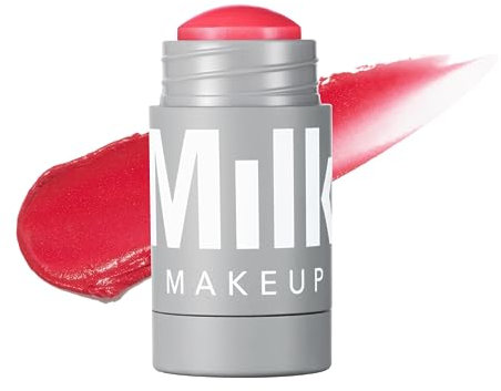 Milch Make-up Lippe + Wange, Flip (True Red) - 0,21 fl oz - Creme Rouge & Lippenfarbe - Baubar & mischbar - 1.000+ Wischbewegungen pro Stick - Nicht komedogen - Vegan, tierversuchsfrei