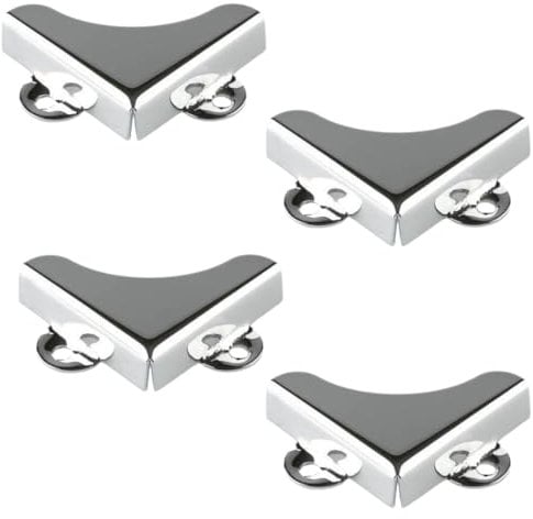 4 x Mirror Corner Brackets Nickel Wall mounting Hanging Gyms Bathrooms Angle Bracket Mirror Hanging Kit - Citystores