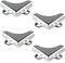 4 x Mirror Corner Brackets Nickel Wall mounting Hanging Gyms Bathrooms Angle Bracket Mirror Hanging Kit - Citystores